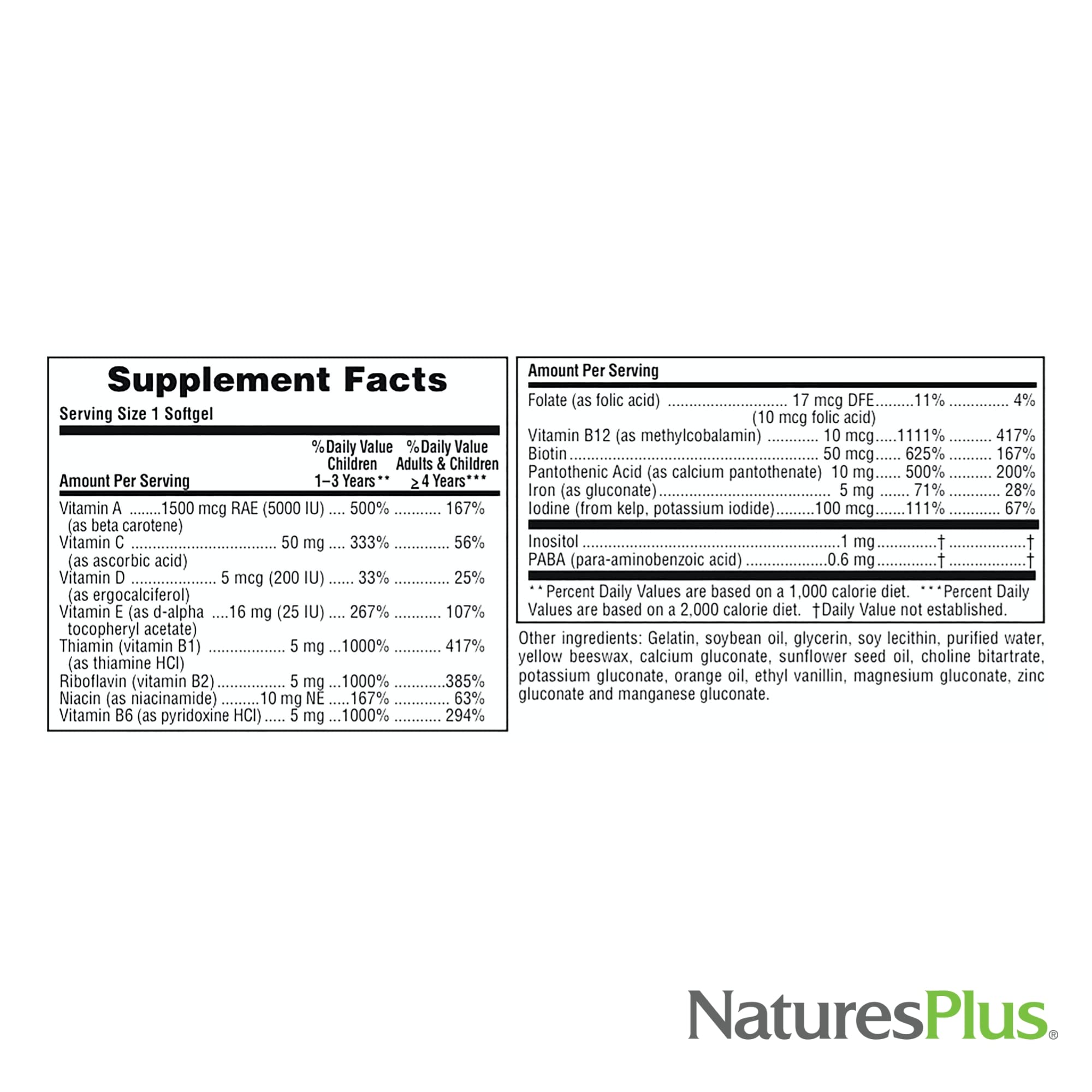 NaturesPlus Children's Vita-Gels Multivitamin – Orange Flavor, Gluten Free, 180 Servings (Pack of 2)