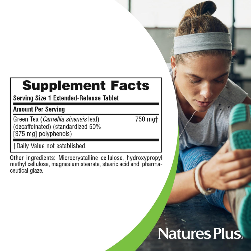 Nature's Plus Herbal Actives Chinese Green Tea - Extended Release 750 mg, 30 Servings