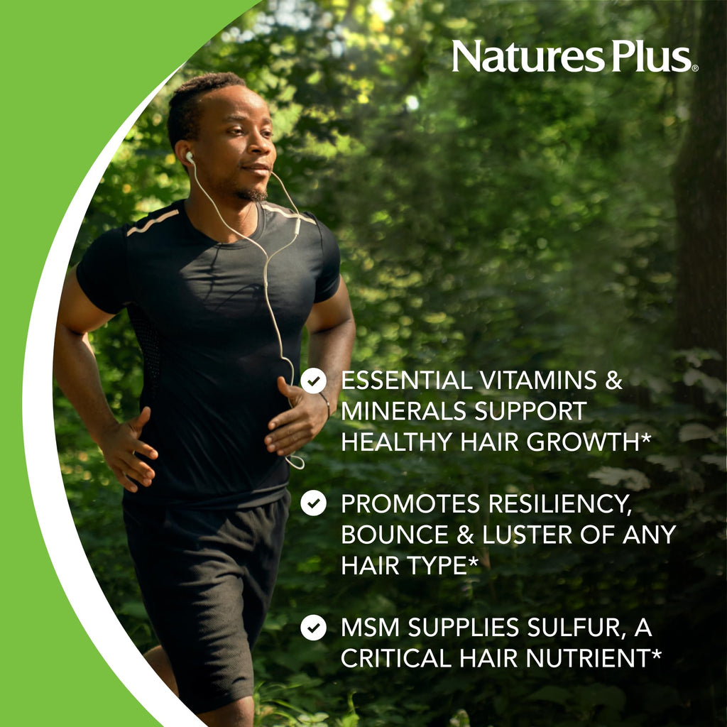 NaturesPlus Men's Ultra Hair Plus – Hair Growth Supplement, 60 Tablets