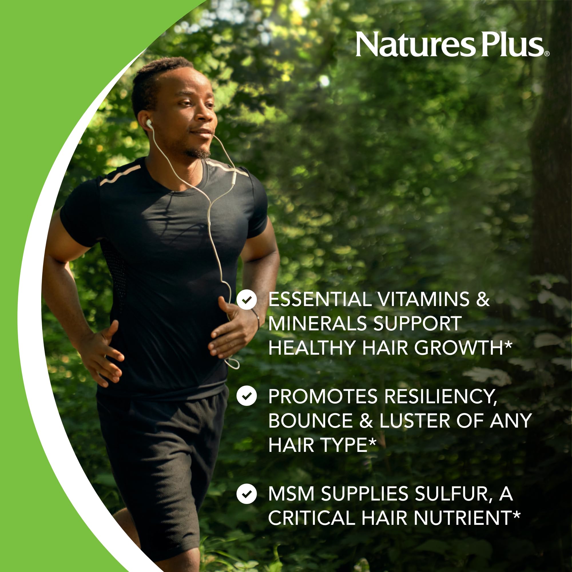 NaturesPlus Men's Ultra Hair Plus – Hair Growth Supplement, 60 Tablets