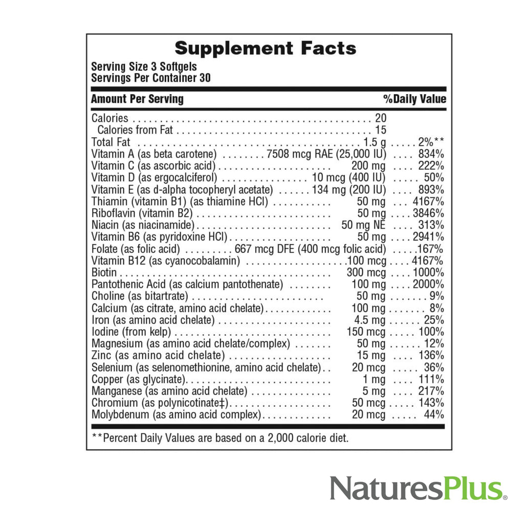 NaturesPlus Regeneration - 90 Softgels (Pack of 2) | Gluten Free Multivitamin & Mineral