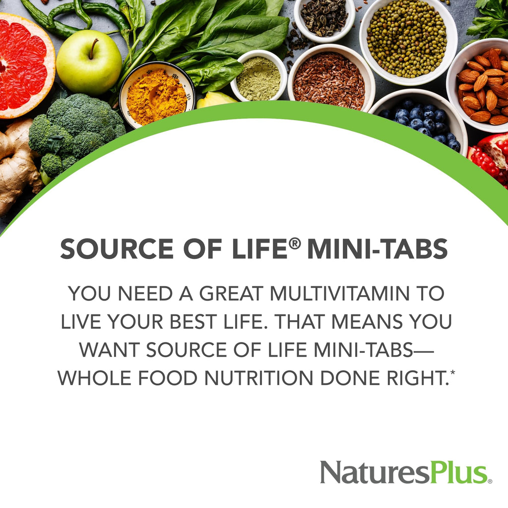 NaturesPlus Source of Life 360 Mini-Tabs – Gluten Free Vegetarian Multivitamin