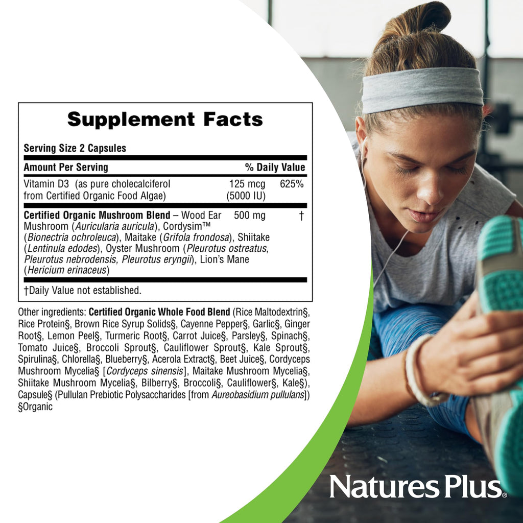 NaturesPlus Source of Life Garden Vitamin D3-60 Vegan Capsules, Pack of 3 | Organic, Non-GMO, Gluten Free | 90 Servings