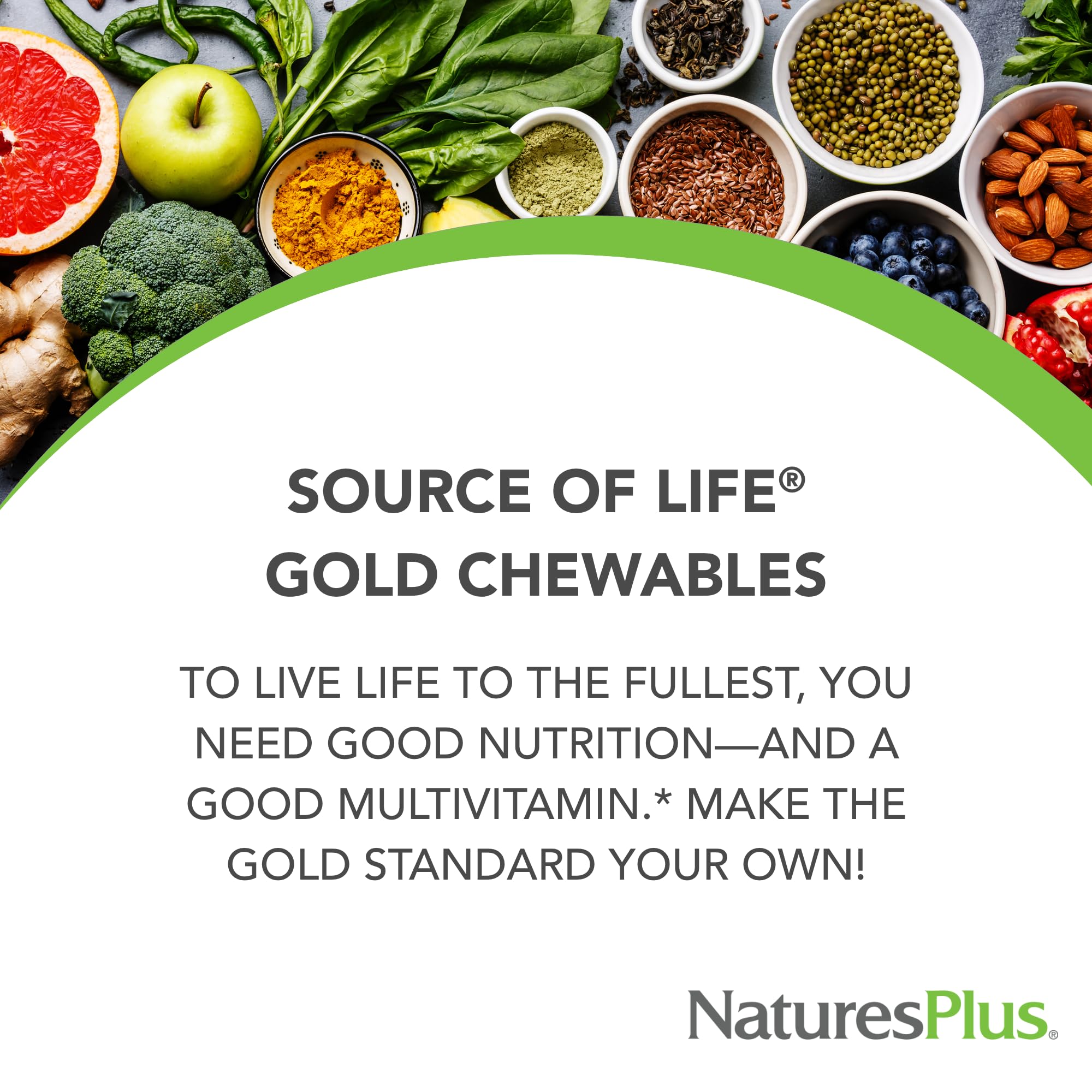 NaturesPlus Source of Life Gold Multivitamin - 90 Chewable Tablets Pack of 2 - Gluten Free - 60 Total Servings