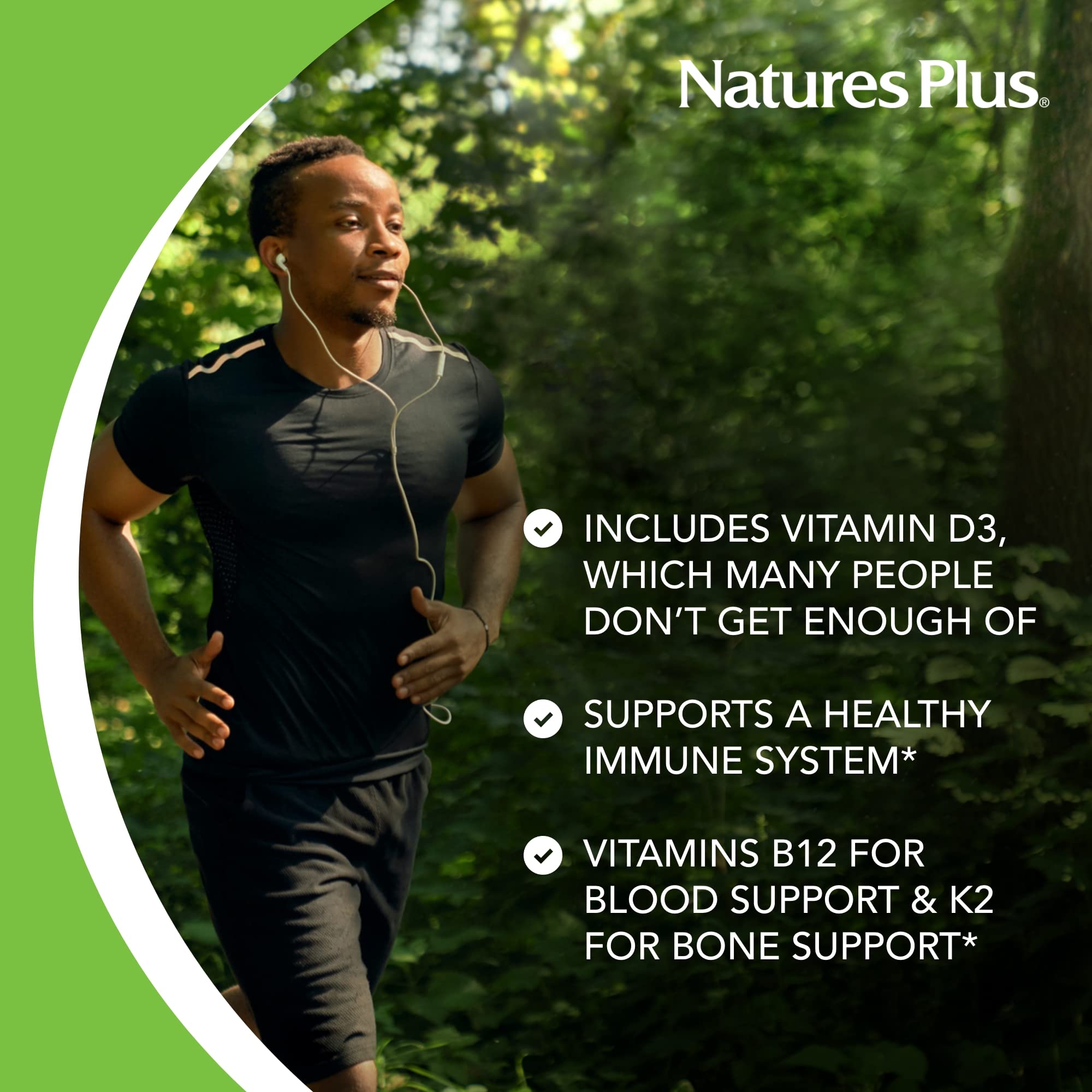 NaturesPlus Source of Life Gold Multivitamin - 90 Tablets | 30 Servings | D3, B12 & K2 | Immune, Blood & Bone Support