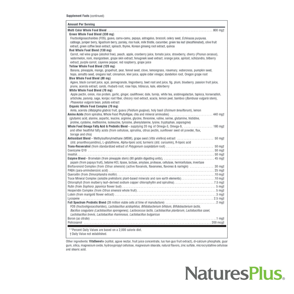 NaturesPlus Source of Life Gold Chewables – 90 Vegetarian Tablets, Tropical Fruit Flavor, Gluten Free Multivitamin