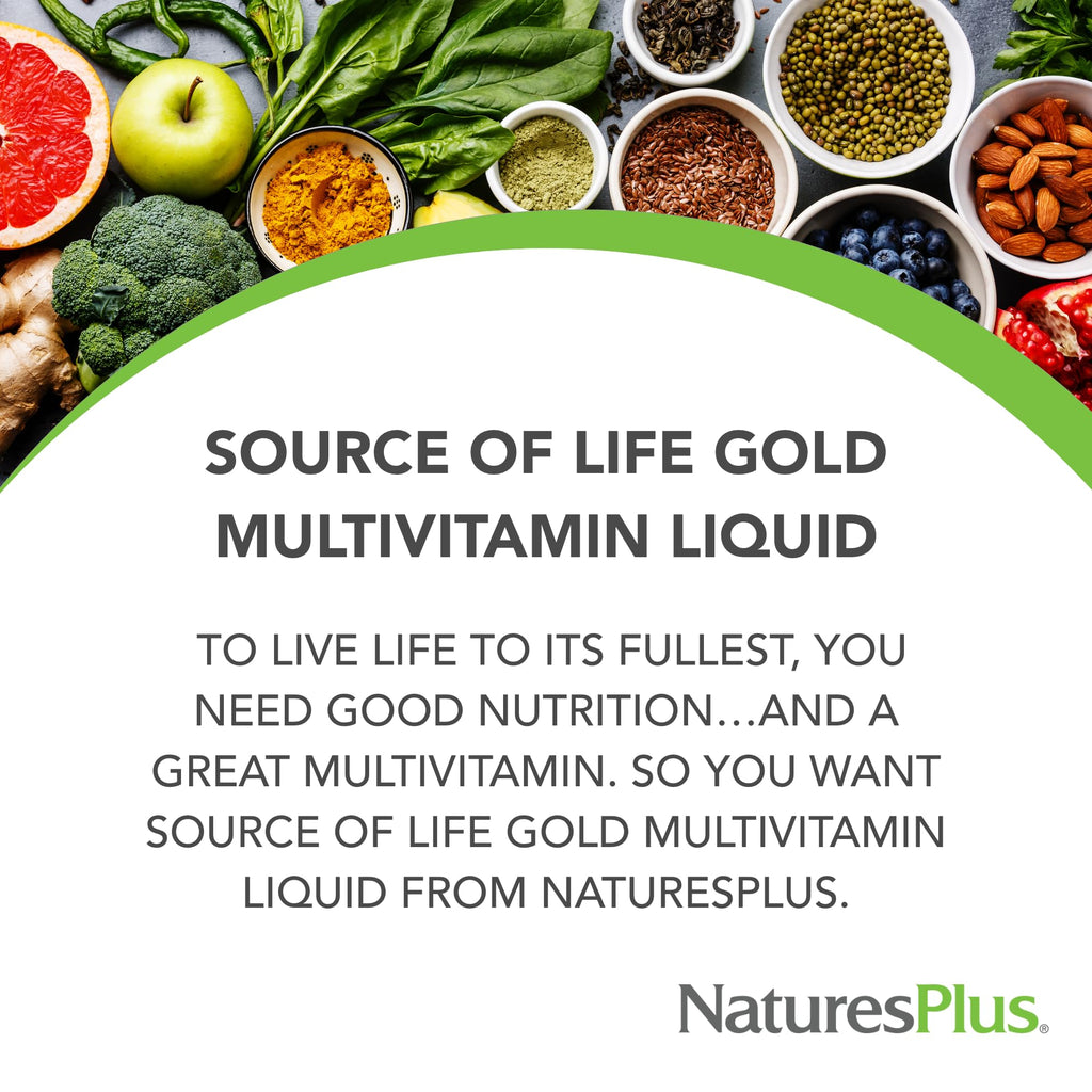 NaturesPlus Source of Life Gold Multivitamin Liquid – 30 fl oz, Pack of 2 (60 Servings per Bottle)