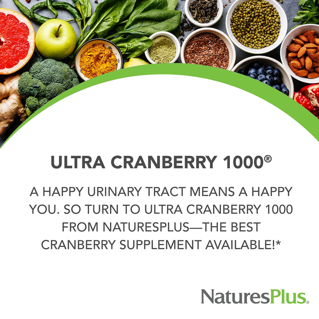 NaturesPlus Ultra Cranberry 1000-180 Sustained Release Tablets – Pack of 2, 180 Servings, Supports a Healthy Urinary Tract
