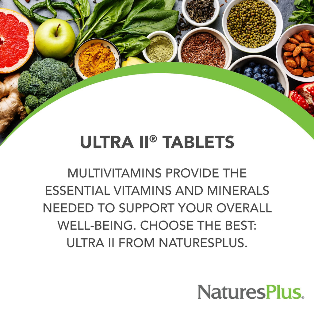 NaturesPlus Ultra II Daily - 180 Tablets | Multivitamin with Whole Foods for Daily Energy & Immune Support | Sustained Release