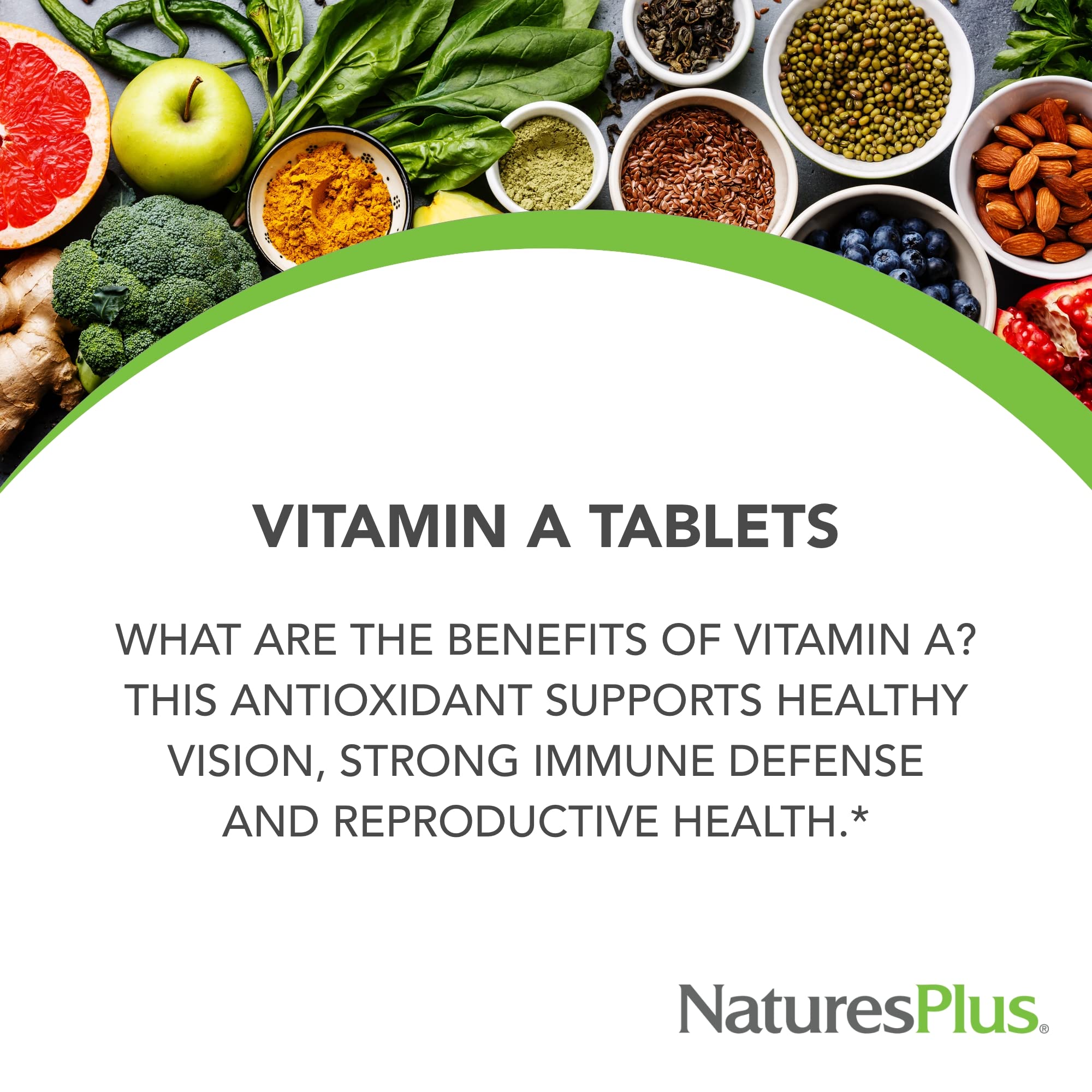 NaturesPlus Vitamin A Palmitate 10,000 IU - Healthy Skin, Eyes, Vision & Immunity | 90 Vegetarian Tablets