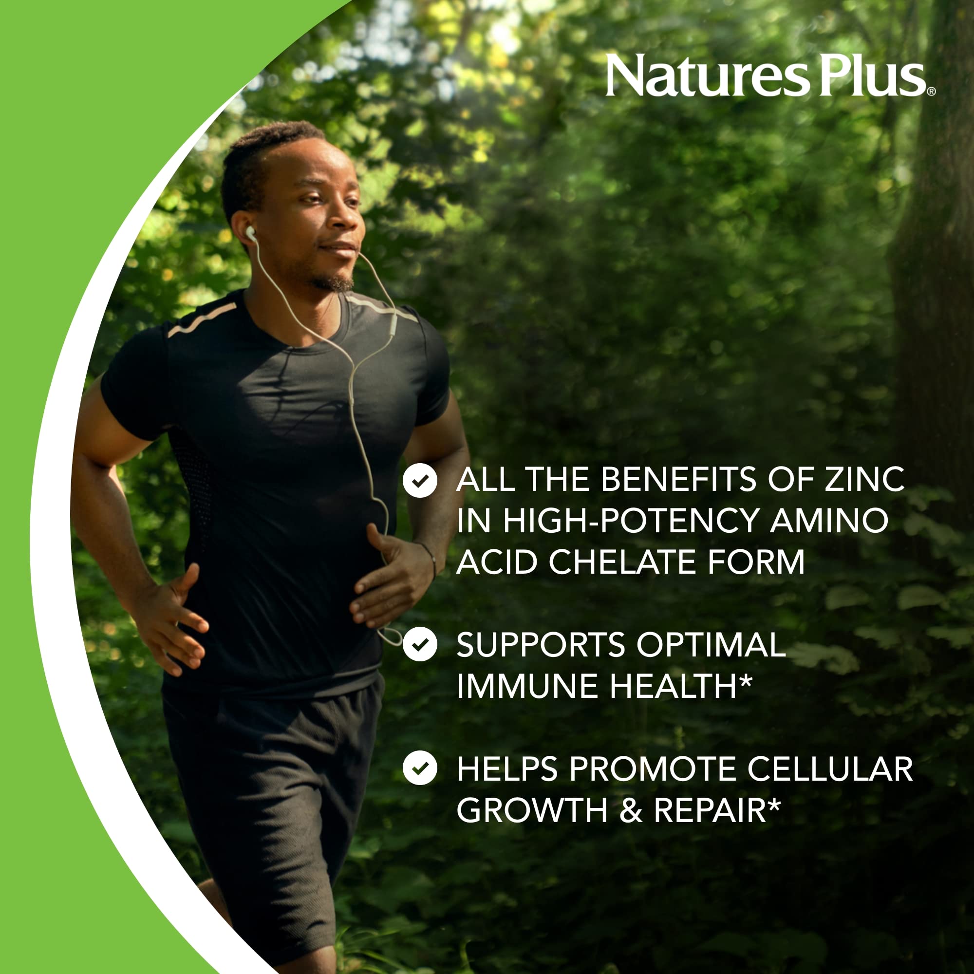 NaturesPlus Zinc Tablets 30 mg - 90 Vegetarian Tablets | Immune Support, Digestion & Metabolism