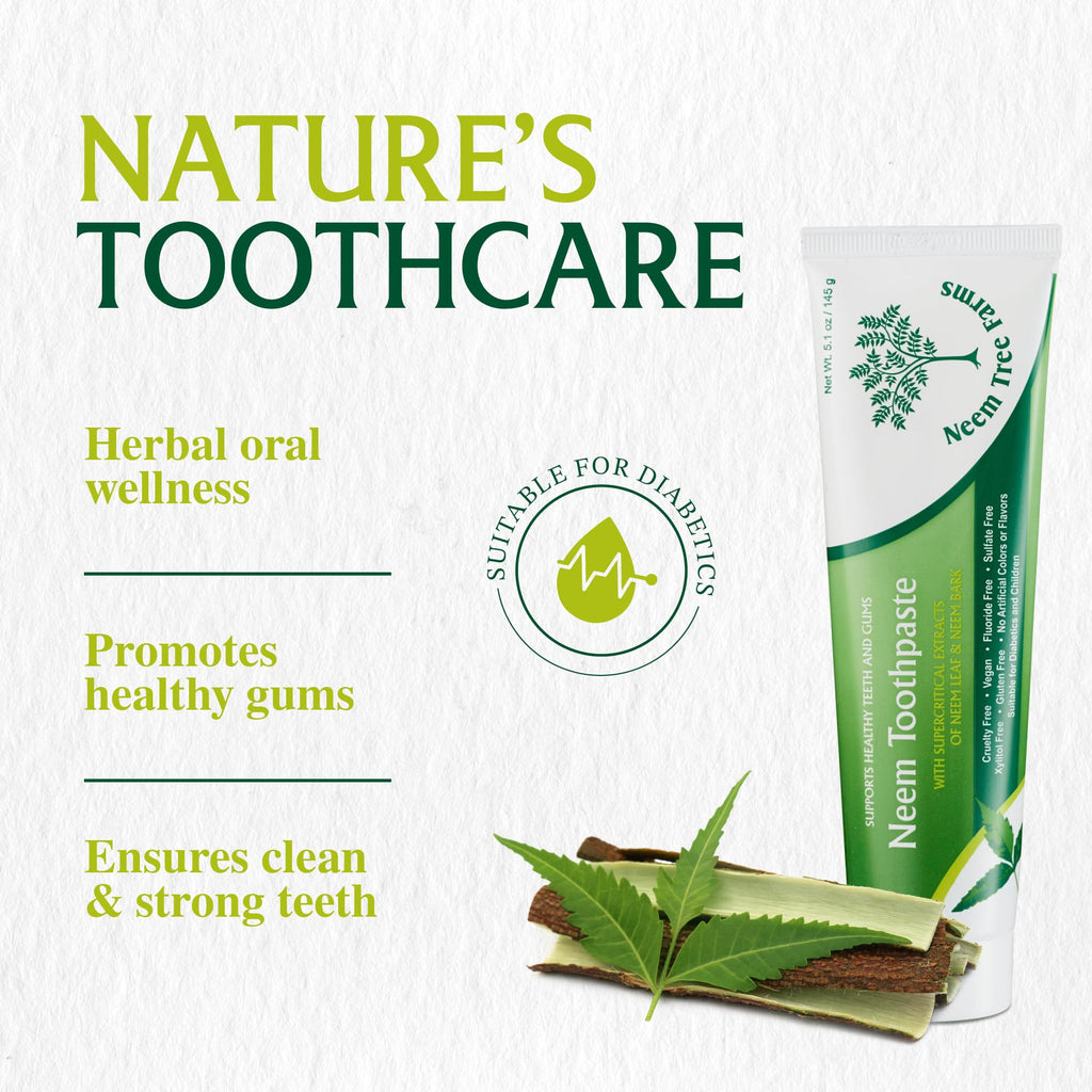 Neem Fluoride Free Toothpaste – Vegan, Gluten-Free | Clove & Stevia (Single Pack)