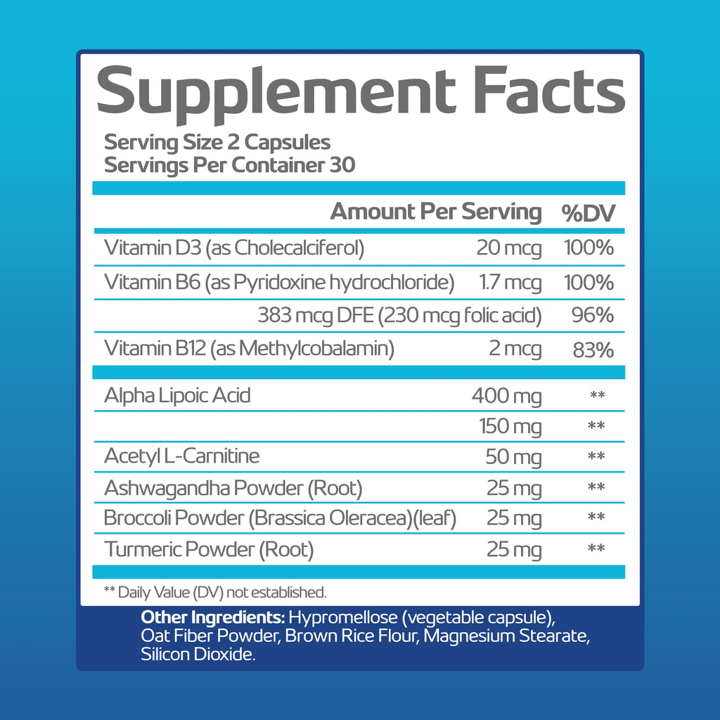 Nerve Recovery Max – Non-GMO Advanced Nerve Support with Vitamin D3 & Alpha Lipoic Acid | Made in USA | 60-Day Supply
