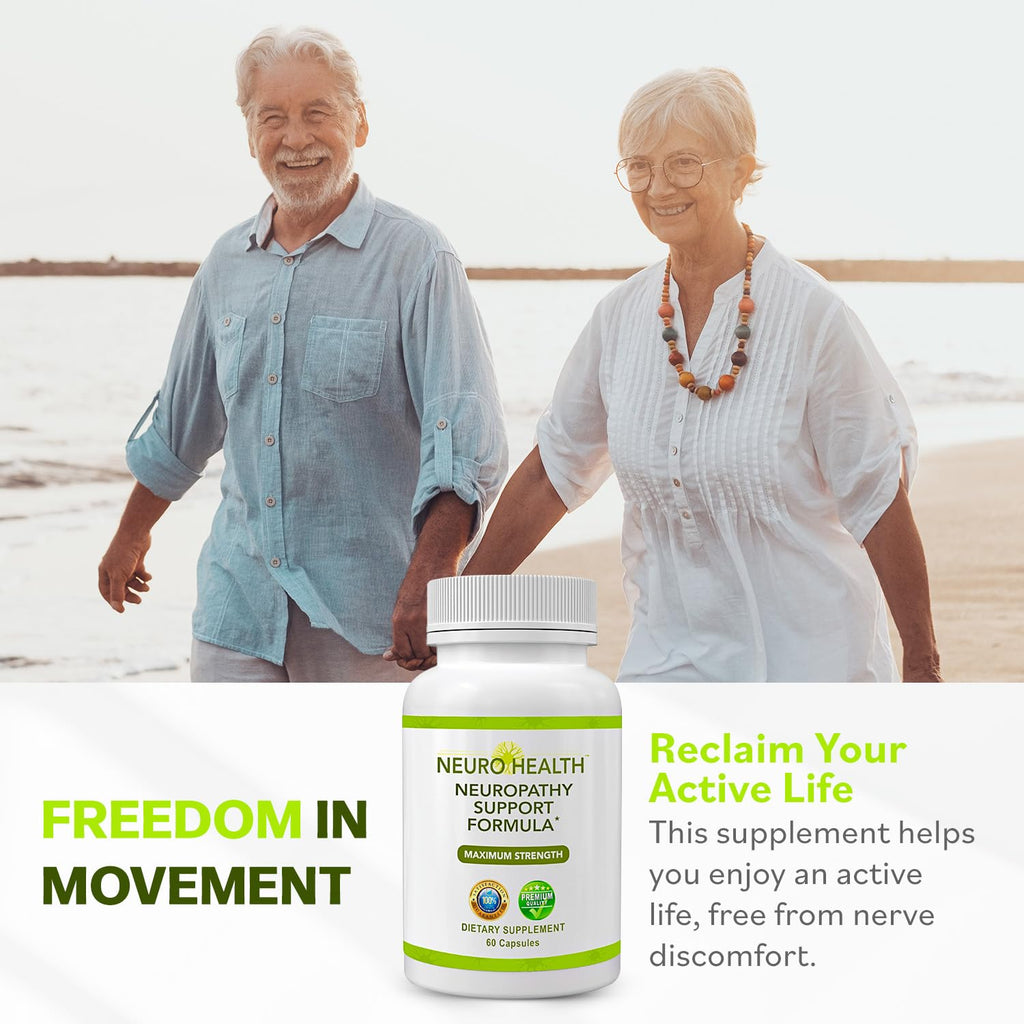 Neuro Health Nerve Support Formula for Neuropathy - Your Nerve Savior Supplement with B Vitamins and Alpha Lipoic Acid - Rapid Absorption for Nerve Discomfort Relief - 60 Capsules