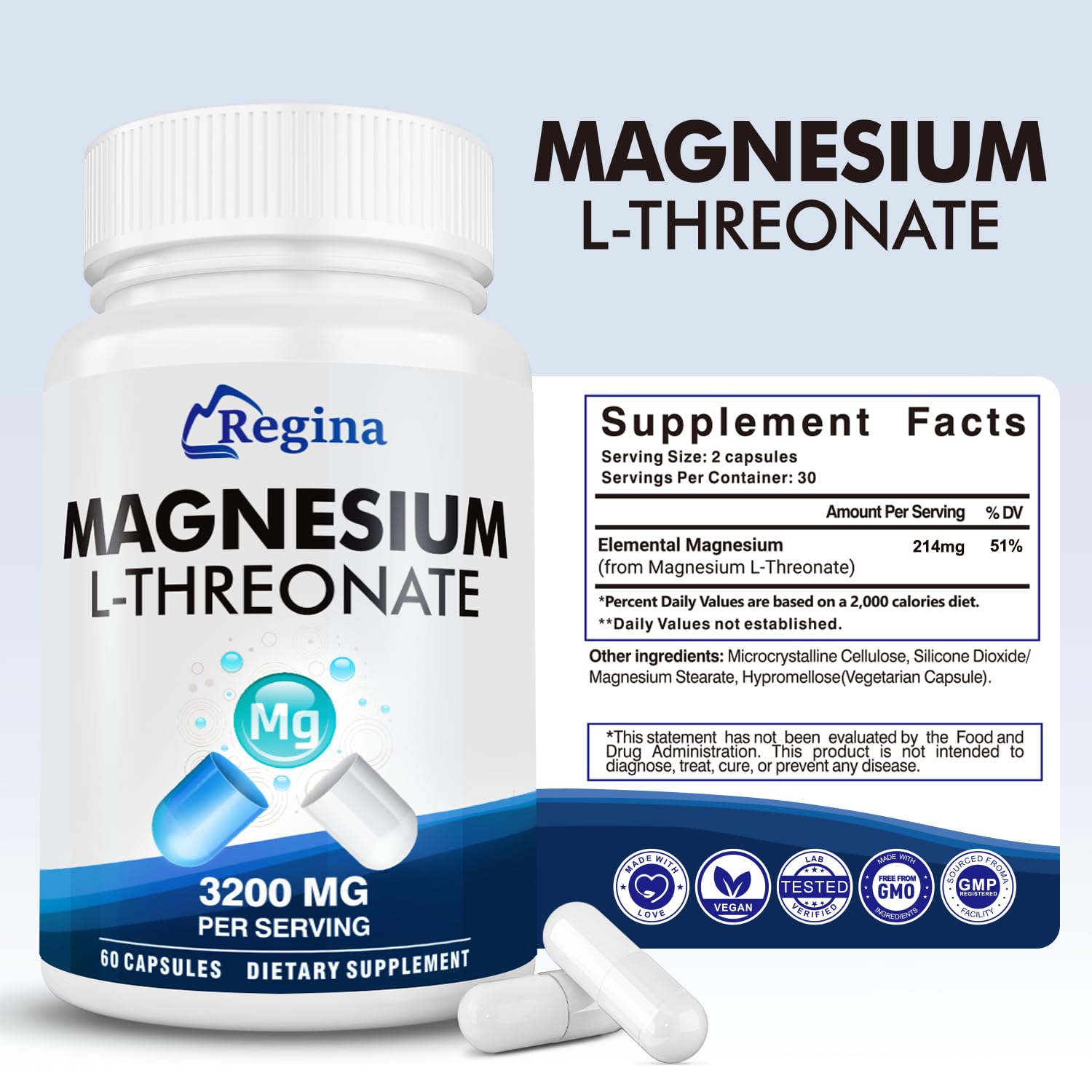 Neuro Magnesium L-Threonate Capsules | Brain Health & Focus Supplement