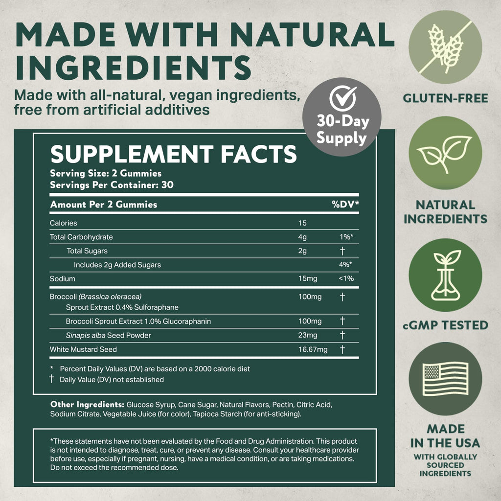 Sensory Scout NeuroBrocc Sulforaphane Gummies – Vegan Green Apple, 60 Gummies