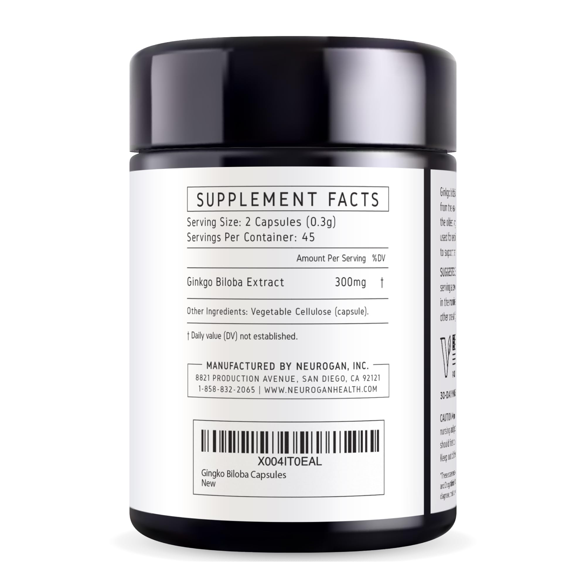 Neurogan Ginkgo Biloba Capsules - Memory & Focus (90 Vegan Capsules)