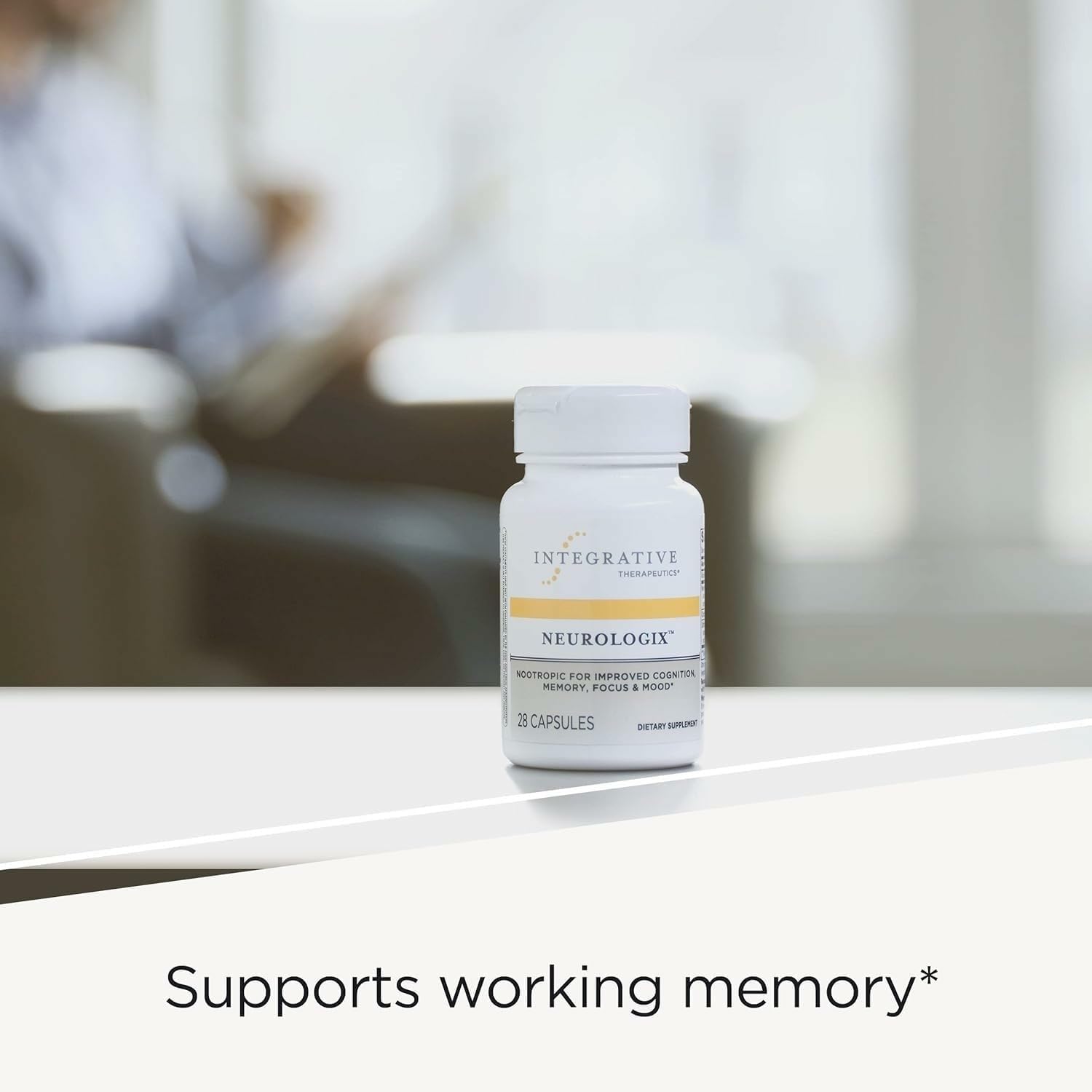 Integrative Therapeutics Neurologix - Brain Health Supplement* - Non-Stimulant Nootropic Supplement for Focus* - Memory Support* - Vegan, Gluten-Free & Dairy-Free - 28 Capsules (14 Servings)