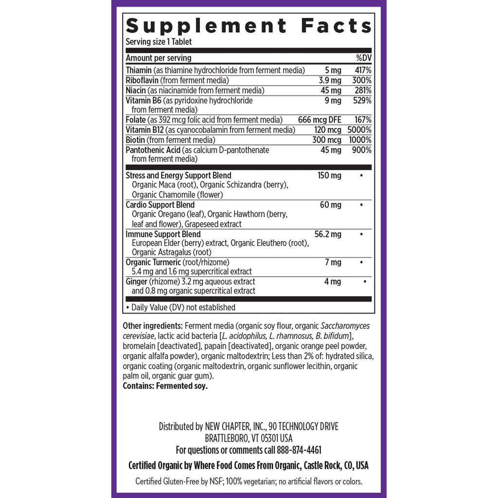 New Chapter Vitamin B Complex – Fermented Coenzyme B, Organic 90 ct