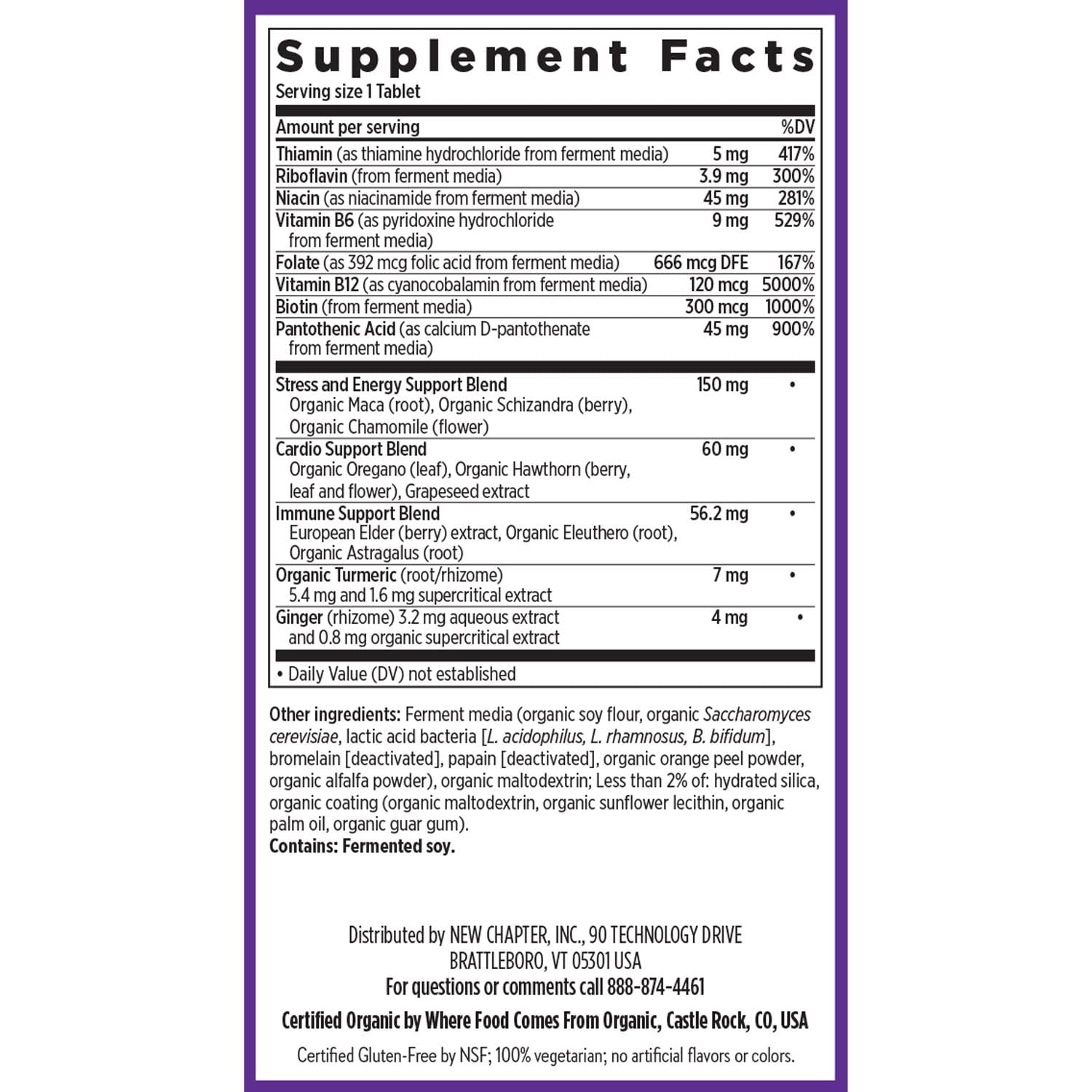 New Chapter Vitamin B Complex – Fermented Coenzyme B, Organic 90 ct
