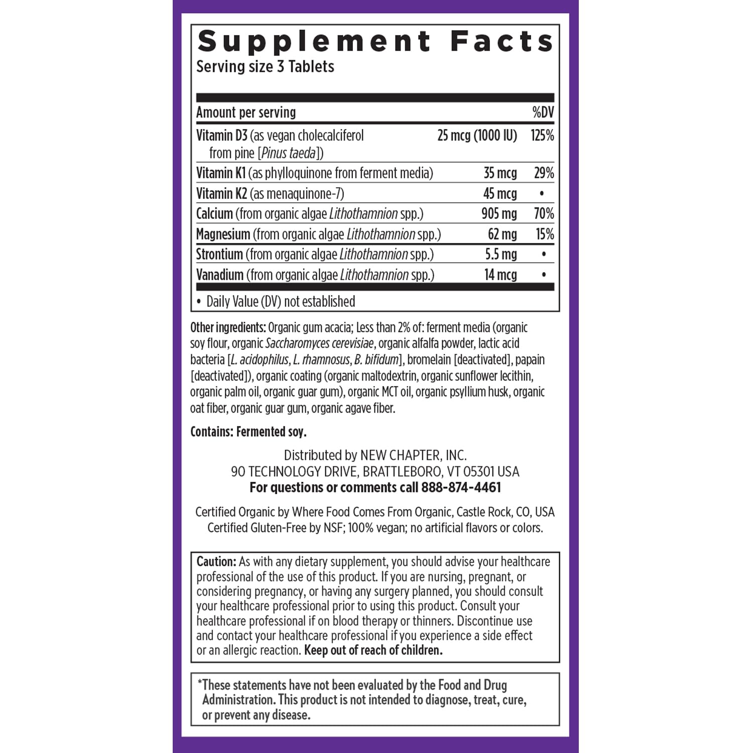 New Chapter Calcium Supplement - Organic Plant Calcium for Bone Strength (180 Count)