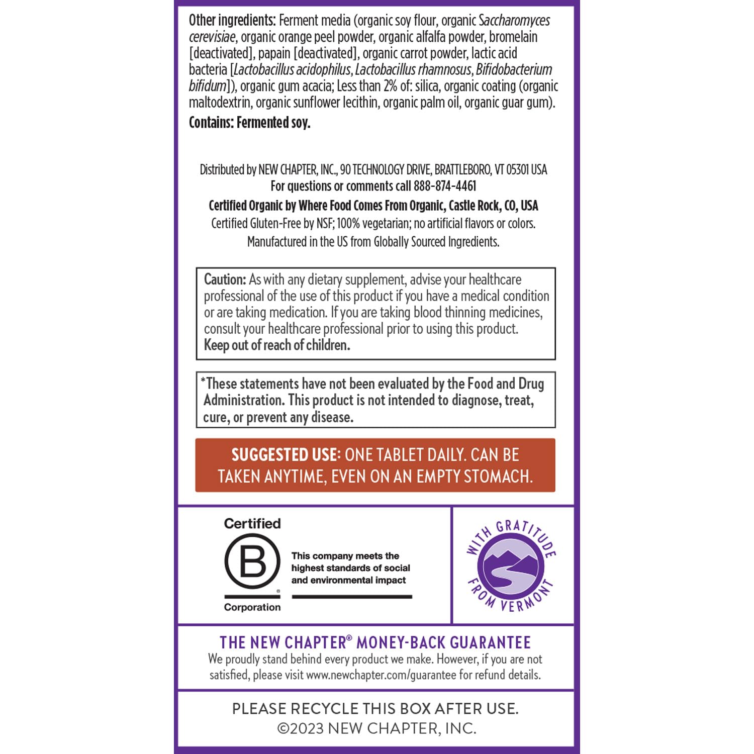 New Chapter Men's Multivitamin for Immune, Energy & Heart Health – Fermented Nutrients, Organic Vegetables & Herbs | 48 ct