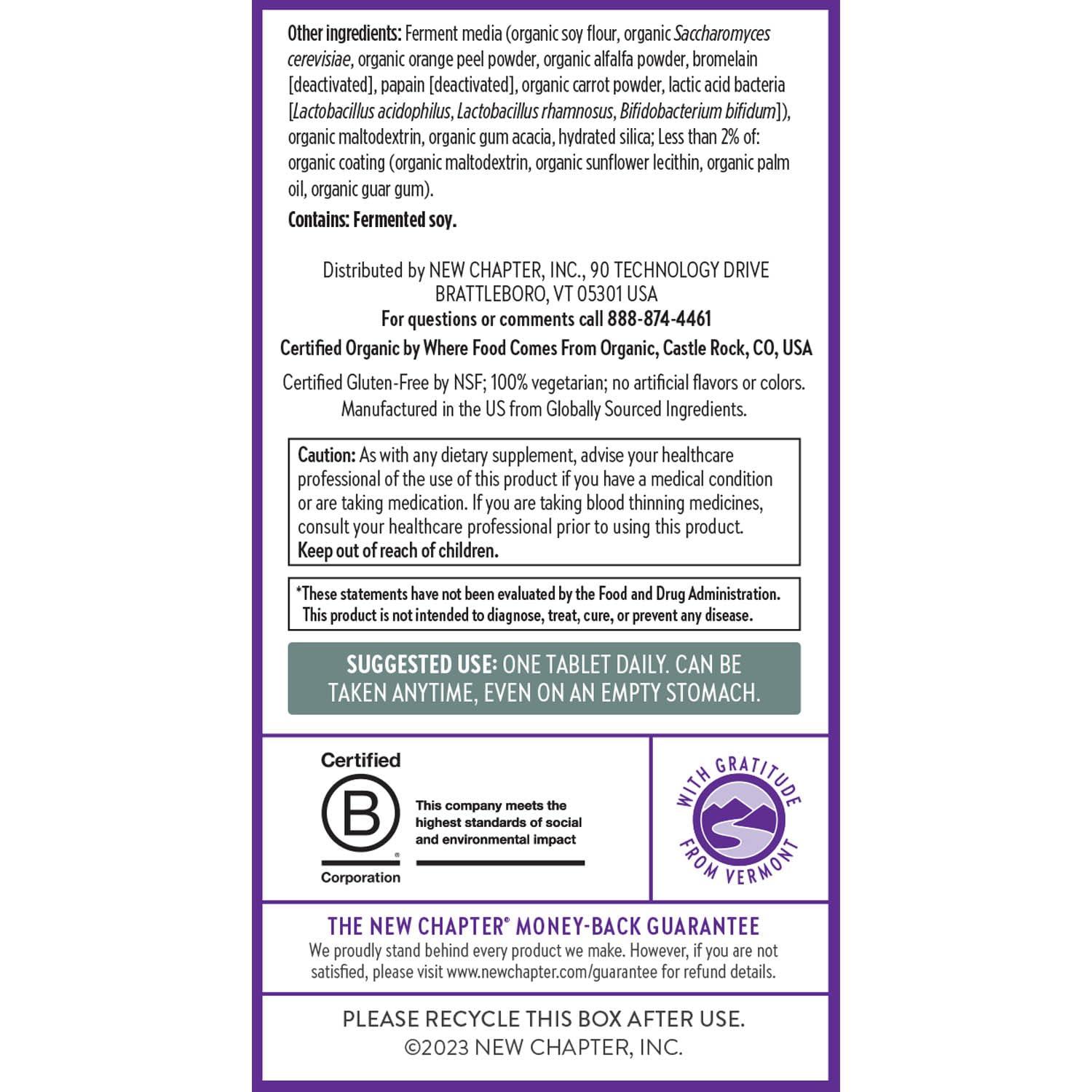 New Chapter Men’s Multivitamin 40+ – One Daily Fermented Nutrients for Immune & Energy Support | Gluten-Free