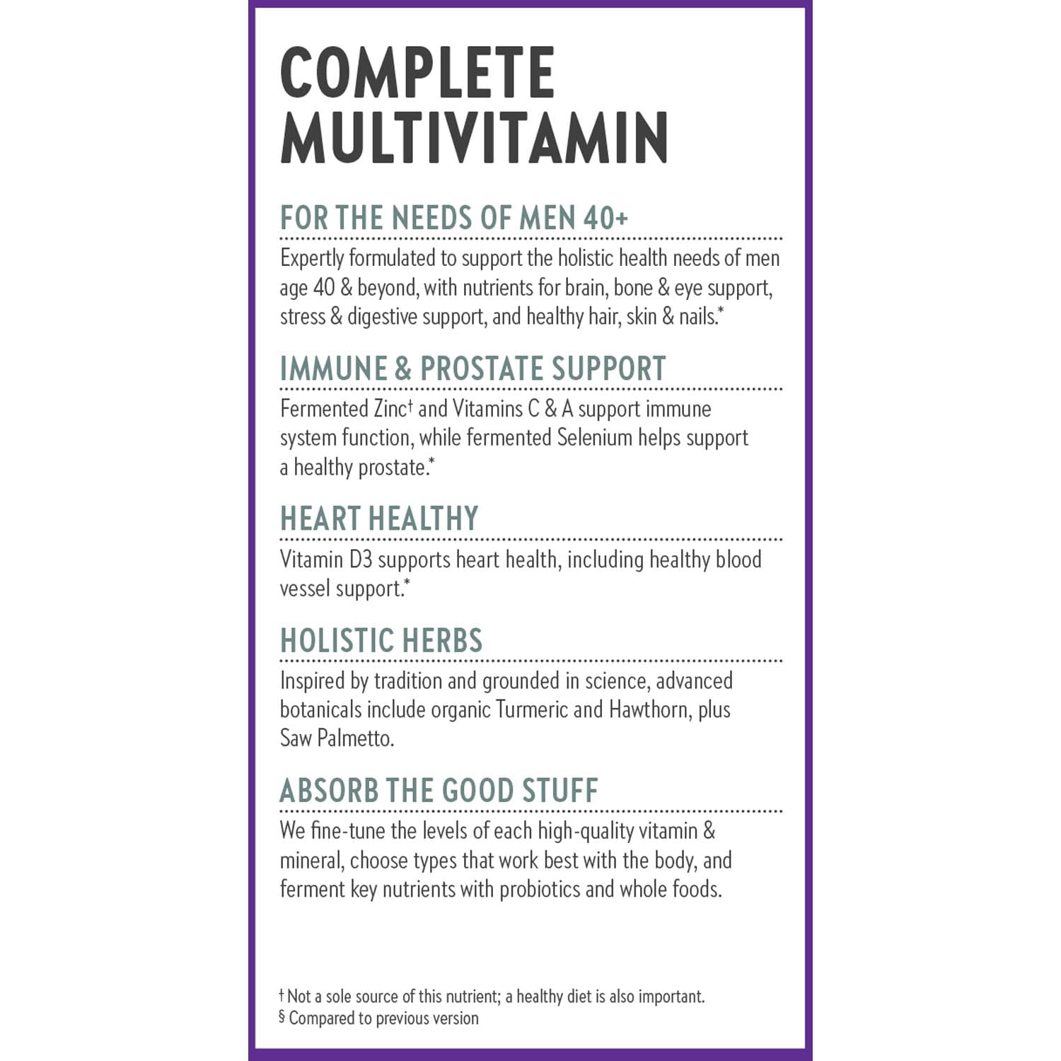 New Chapter Men’s Multivitamin 40+ | One Daily Fermented Multivitamin for Energy, Immunity & Heart Health | Gluten-Free & Non-GMO | 72 Tablets