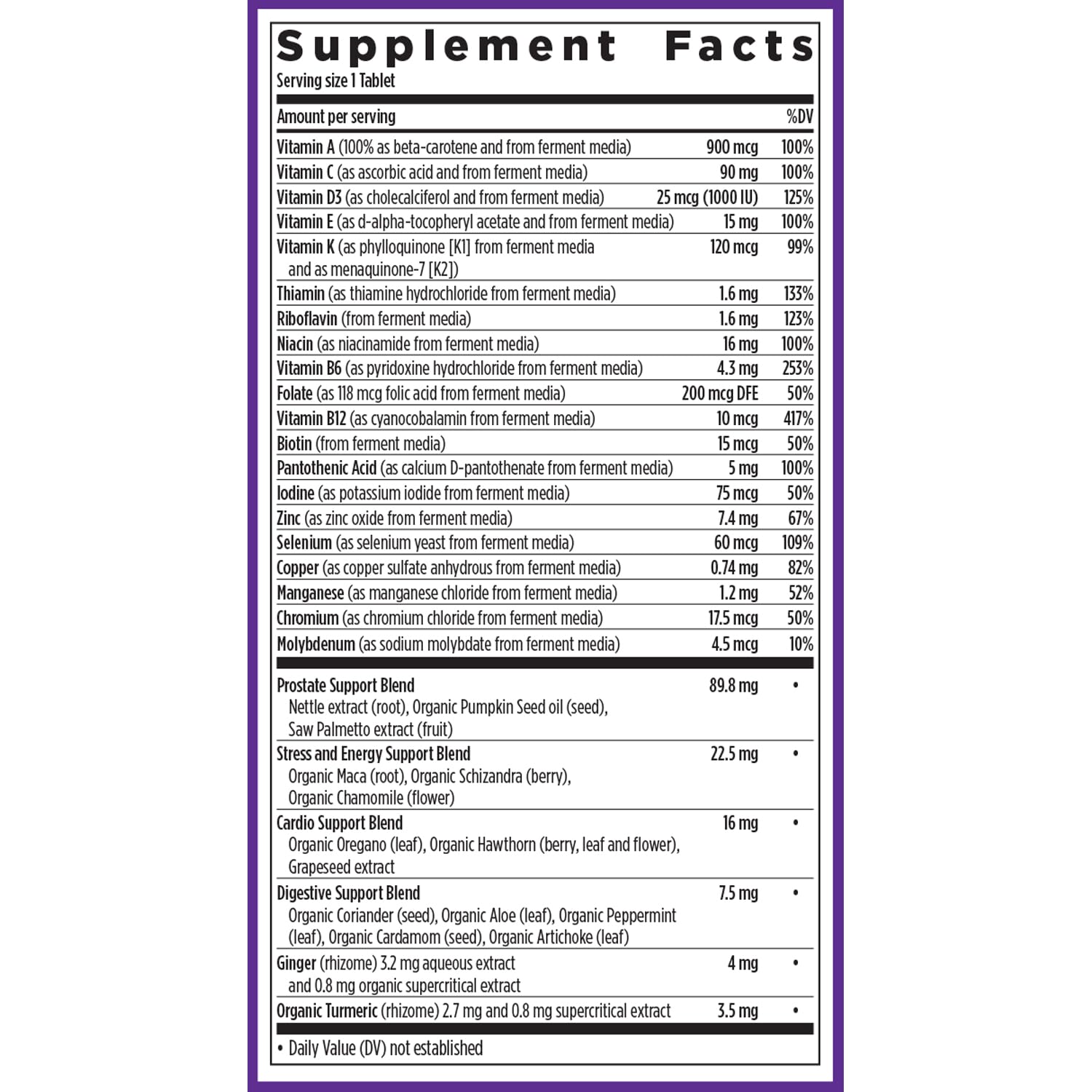 New Chapter Men’s Multivitamin 40+ | One Daily Fermented Multivitamin for Energy, Immunity & Heart Health | Gluten-Free & Non-GMO | 72 Tablets
