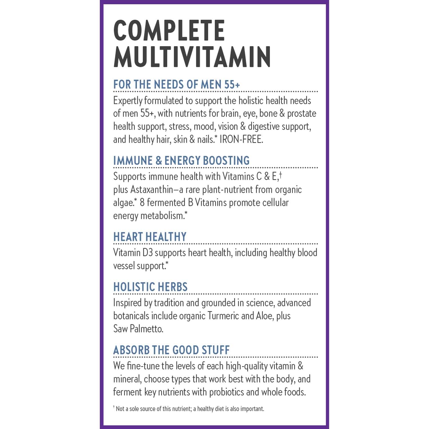 New Chapter Men's One Daily 55+ Multivitamin – Fermented, Non-GMO, 72 Tablets
