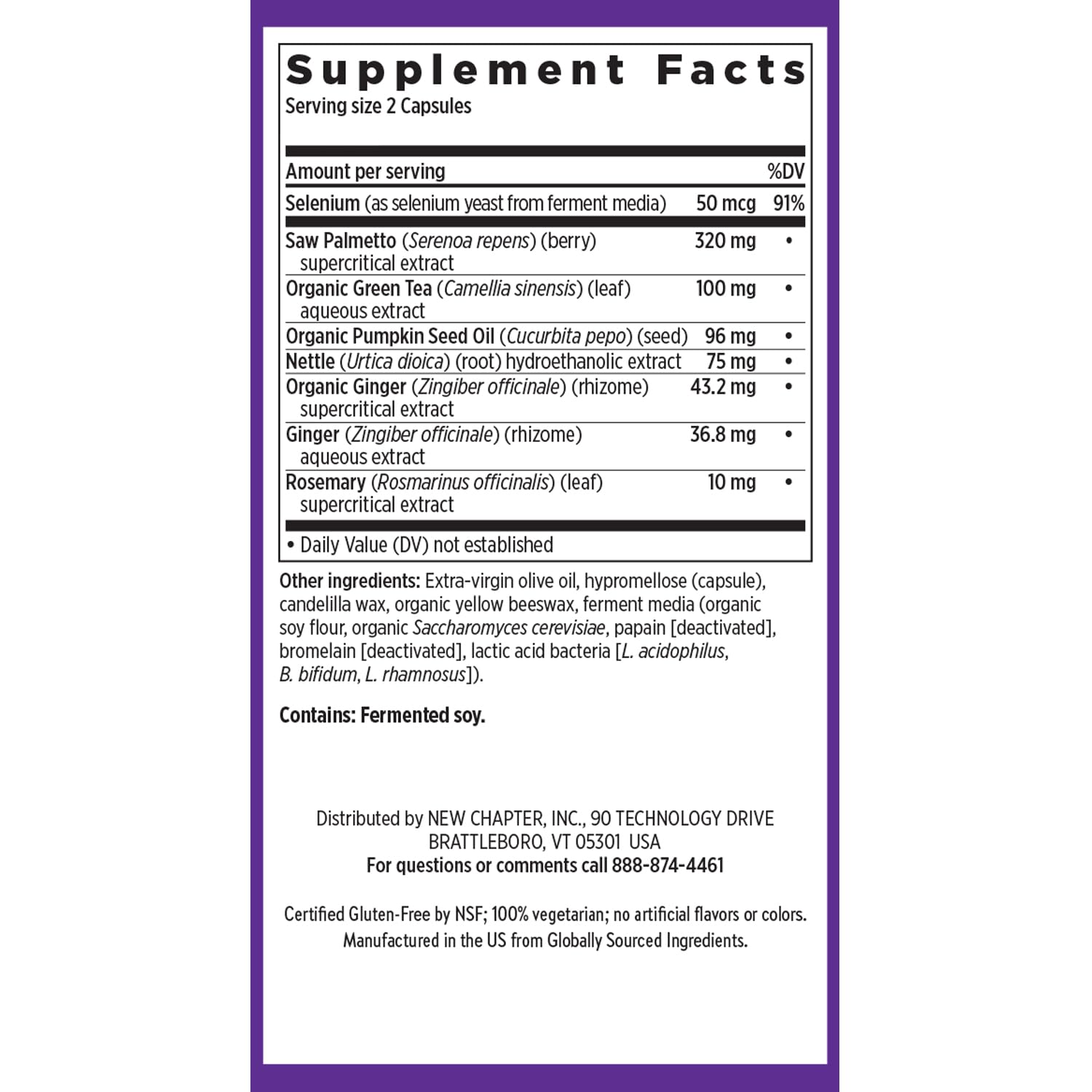 New Chapter Prostate 5LX™ – Prostate Supplement with Clinical-Strength Saw Palmetto + Fermented Selenium, 180 Vegetarian Capsules