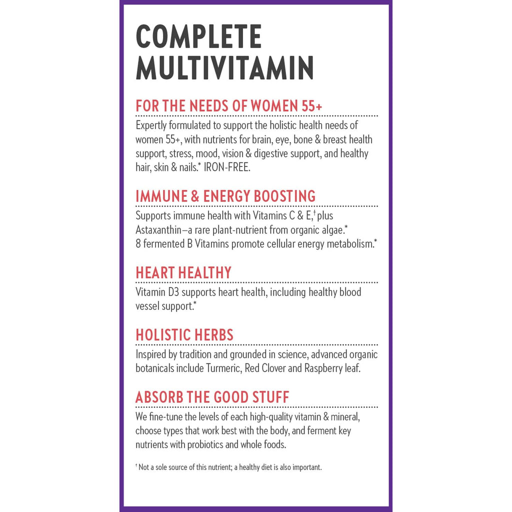 New Chapter Women’s Multivitamin 55+ – One Daily, Fermented Nutrients for Immune, Energy & Bone Health