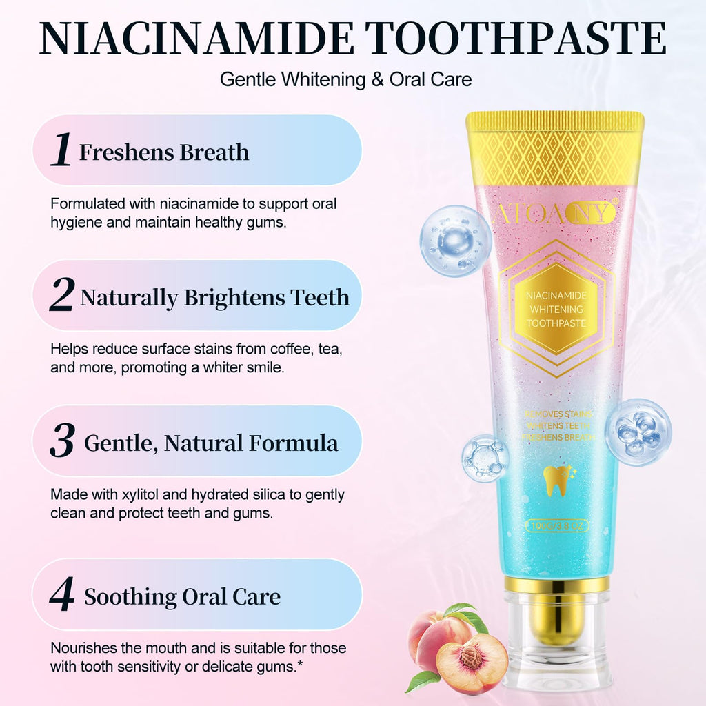 Niacinamide Whitening Toothpaste 7.6 Oz – Fresh Breath & Enamel Protection
