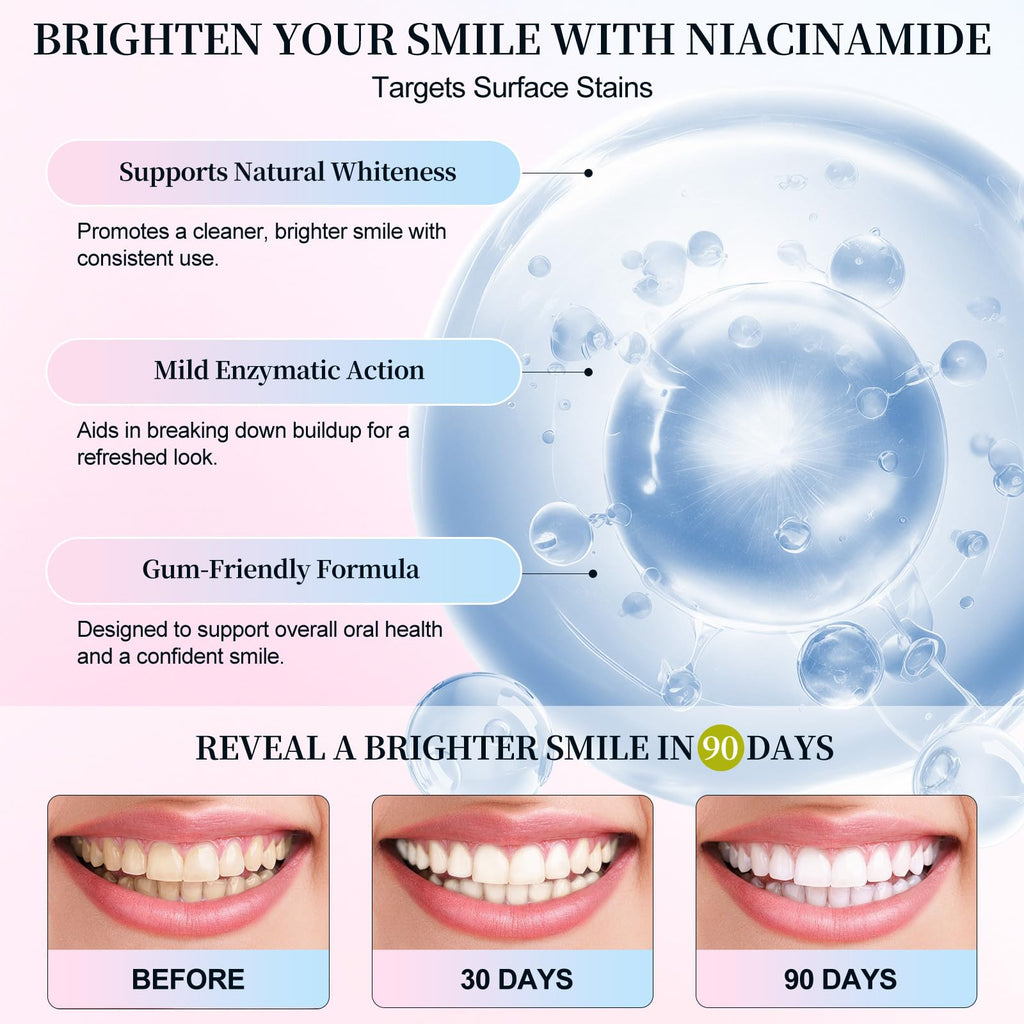 Niacinamide Whitening Toothpaste 100g – Fresh Breath, Stain Removal & Gum Care