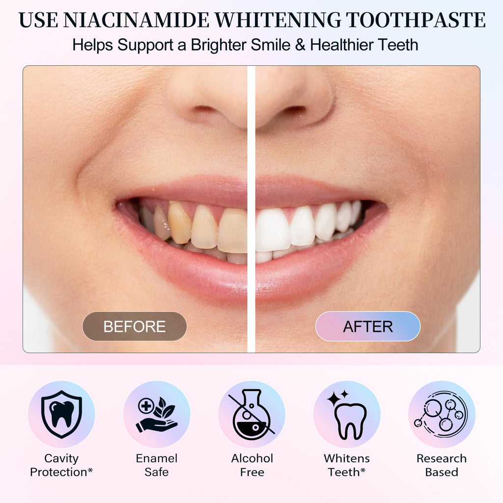 Niacinamide Whitening Toothpaste 7.6 Oz – Fresh Breath & Enamel Protection