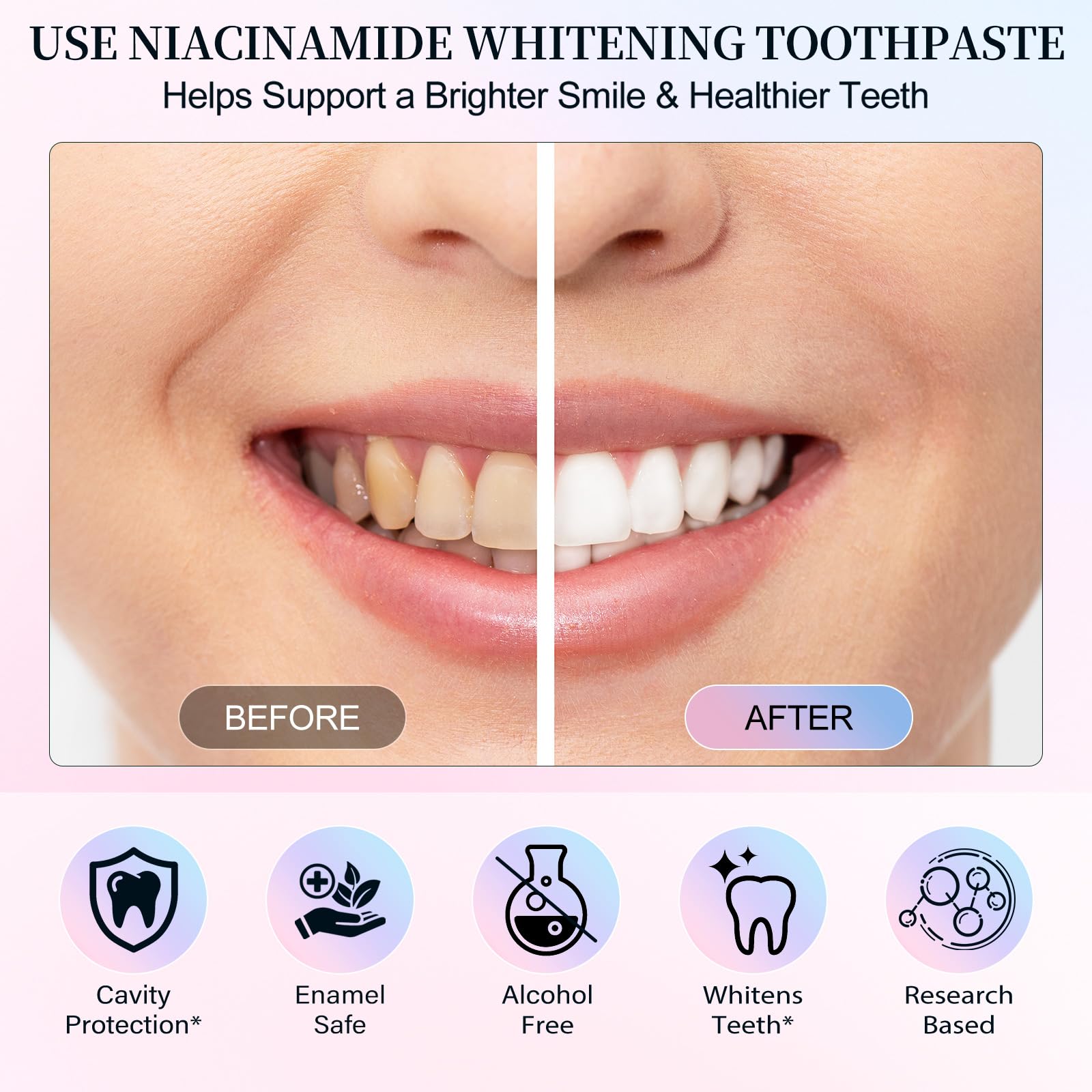 Niacinamide Whitening Toothpaste – 3.8 oz | Fresh Breath & Stain Removal