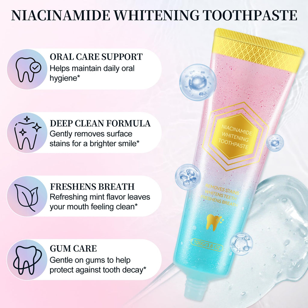 Niacinamide Whitening Toothpaste | Intensive Whitening, Stain Removal, Enamel Protection (1PC)