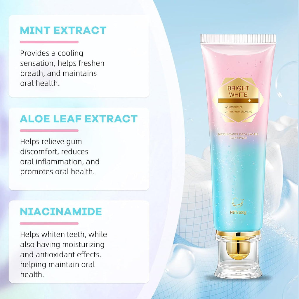 Niacinamide Whitening Toothpaste - Mild Mint, 24-Hour Fresh Breath, Fluoride-Free for Sensitive Teeth