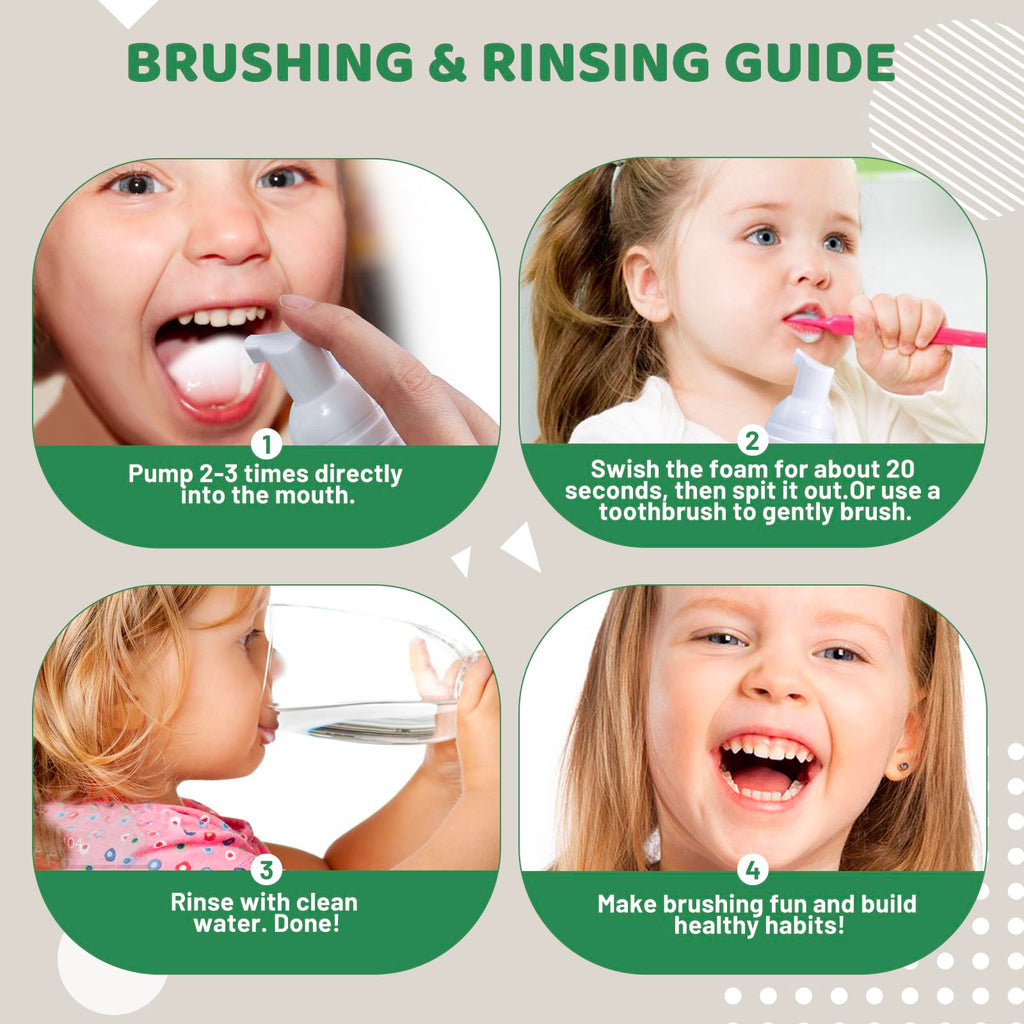 NOHOO Fluoride-Free Foam Toothpaste for Kids – 2 Strawberry + 2 Watermelon (60ml)