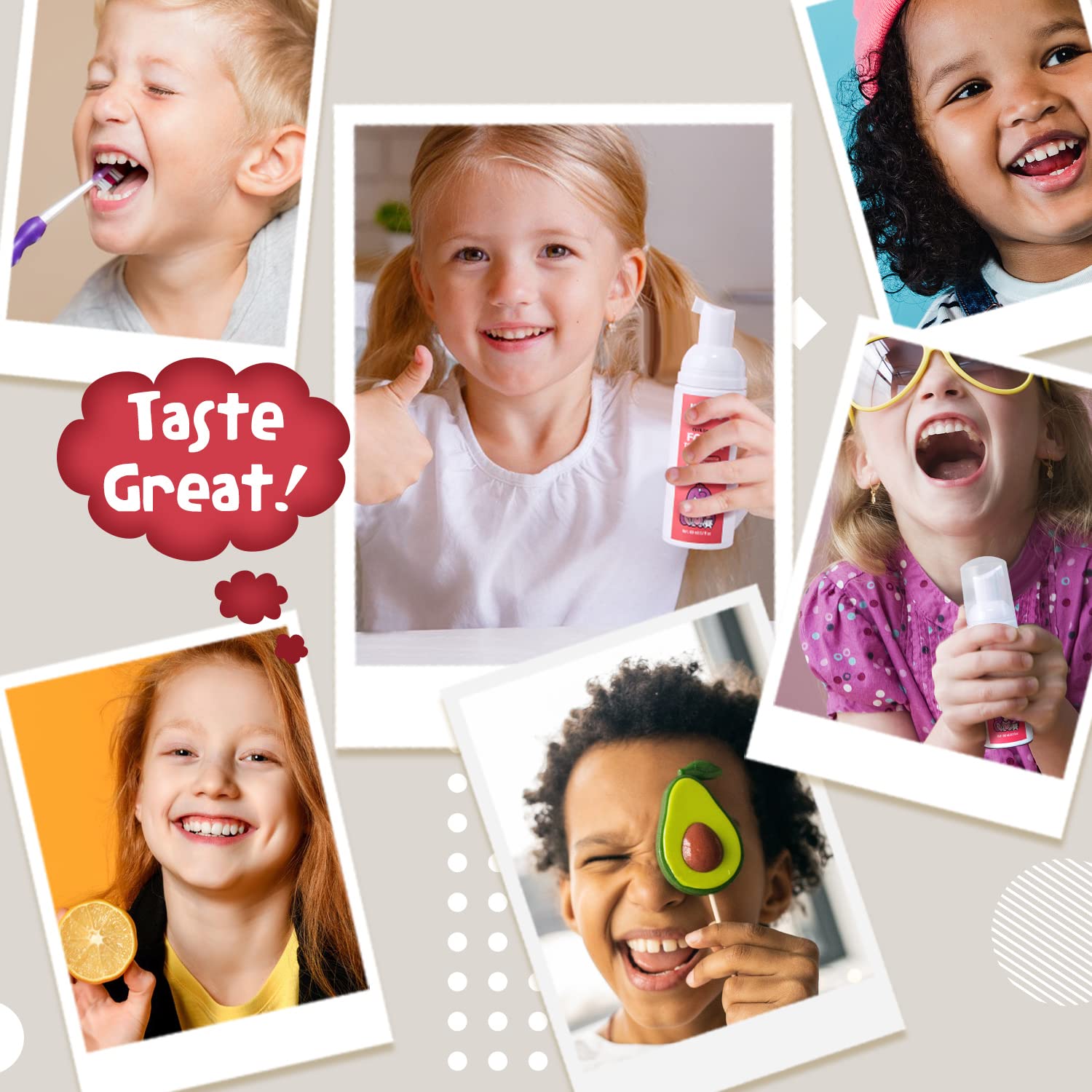 NOHOO Fluoride-Free Foam Toothpaste for Kids – Strawberry & Orange