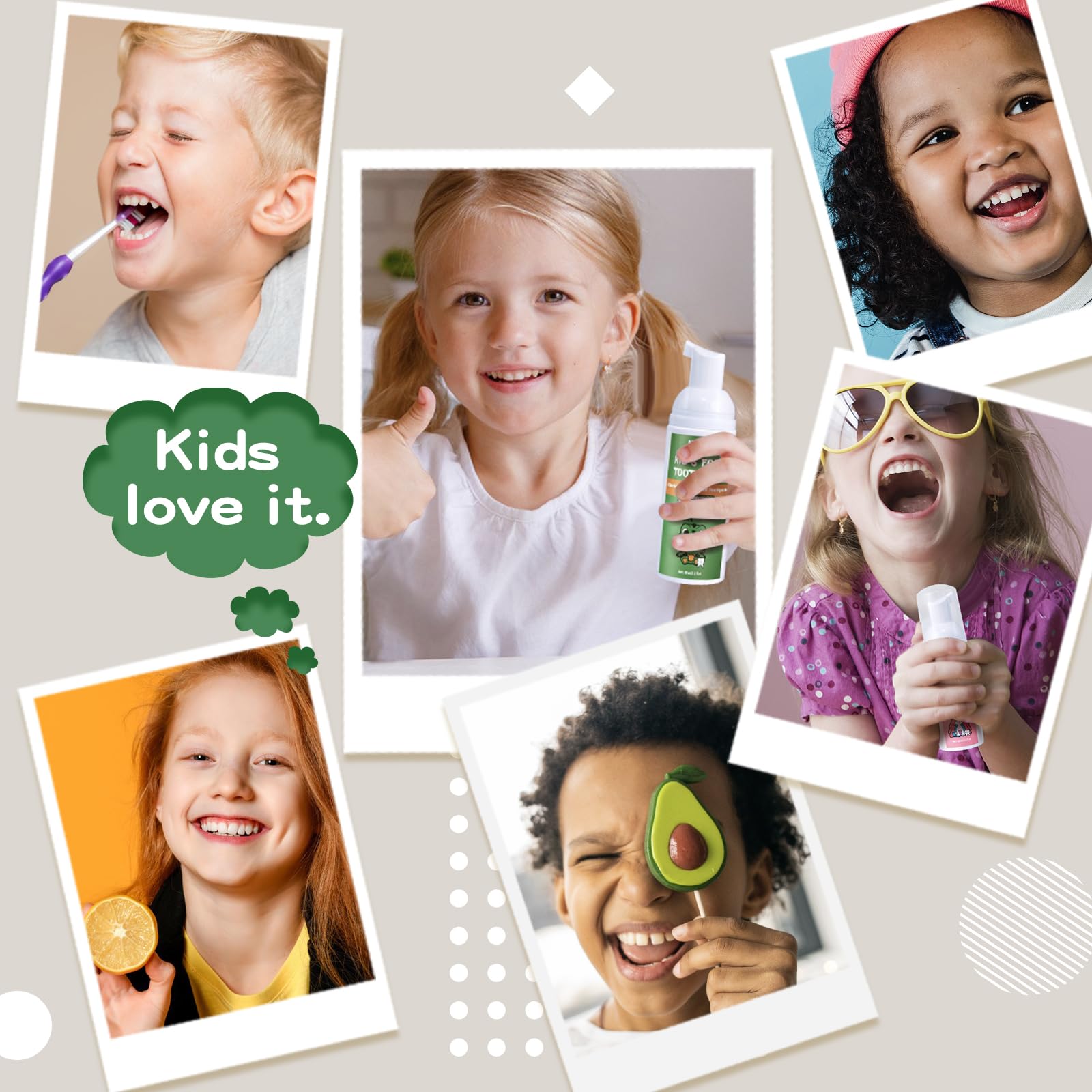 NOHOO Fluoride-Free Foam Toothpaste for Kids – Watermelon Flavor (2 Pack)