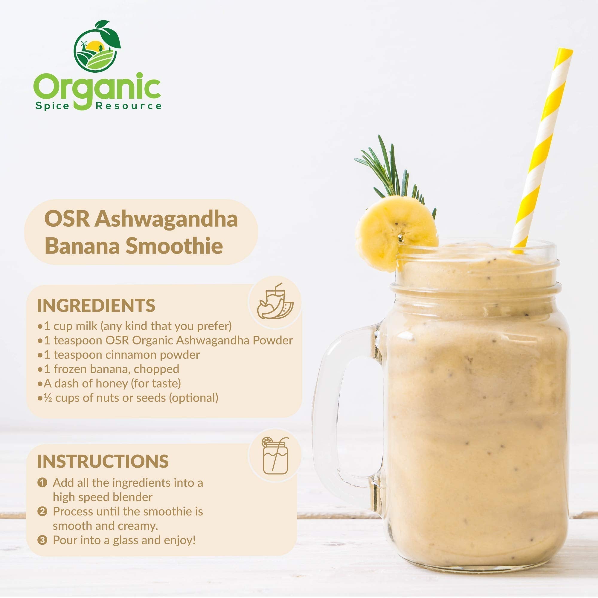 Organic Ashwagandha Root Powder - 1.10 lbs | Resealable Kraft Bag | Non-GMO | Indian Ginseng - SHOPOSR