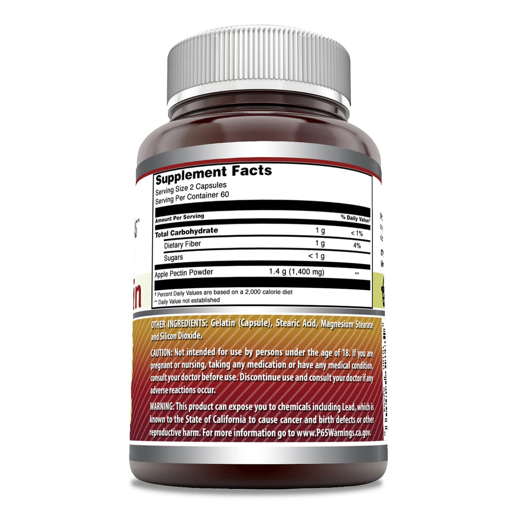 Amazing Formulas Apple Pectin 1400 mg – 120 Capsules | Non-GMO, Gluten Free, Made in USA