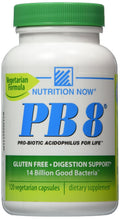 Now PB 8 Pro-Biotic Acidophilus Capsules – Vegetarian, 120-Count Bottles, 60 Servings