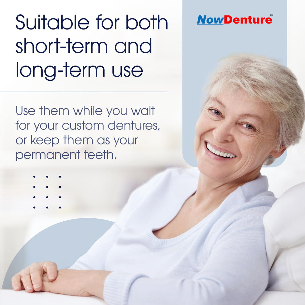 Heat and Fit NowDenture - Premium Immediate Lower Dentures, USA Made, Custom Fit