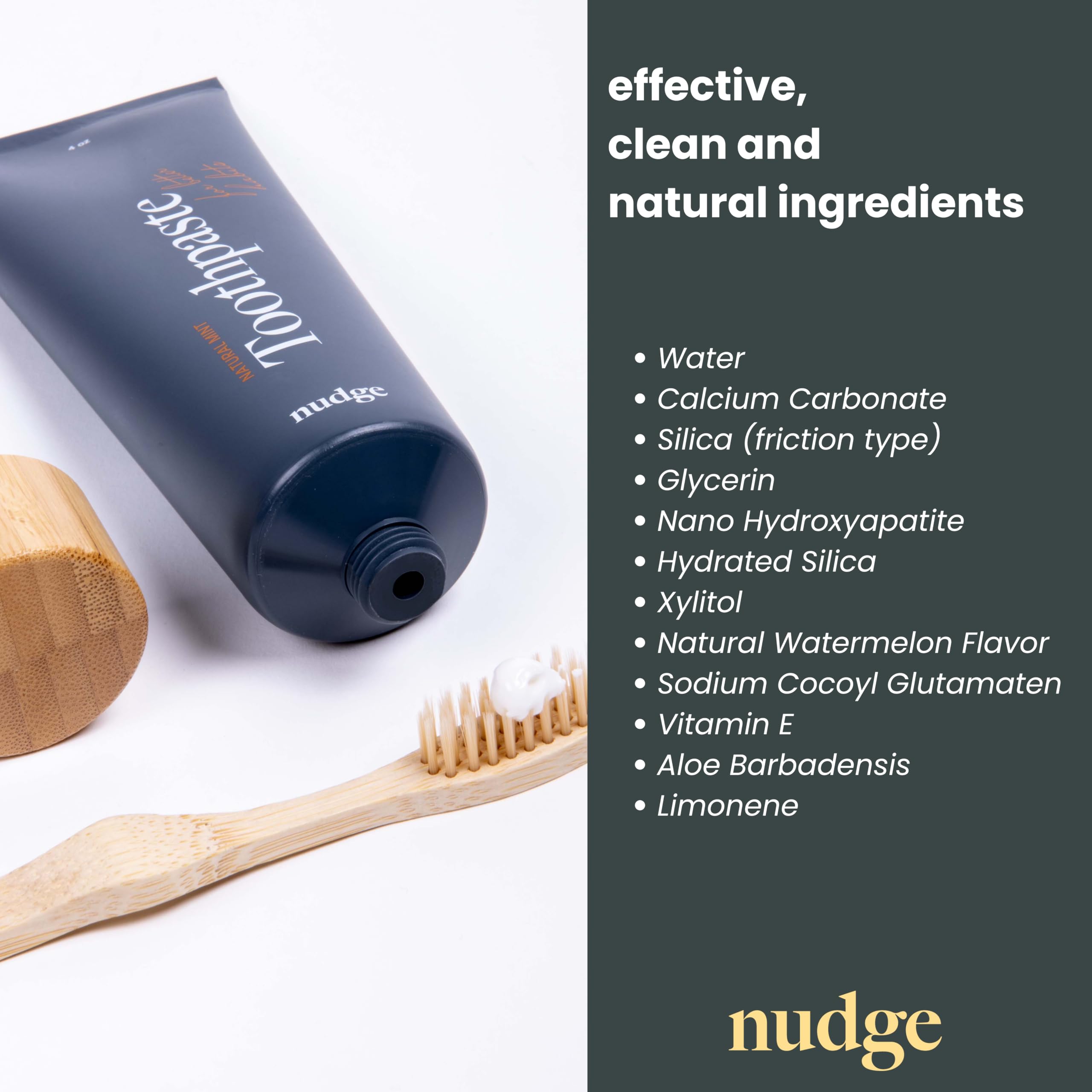 Nudge 10% Nano Hydroxyapatite Toothpaste – Watermelon Remin+ (Fluoride & SLS-Free) 4 oz