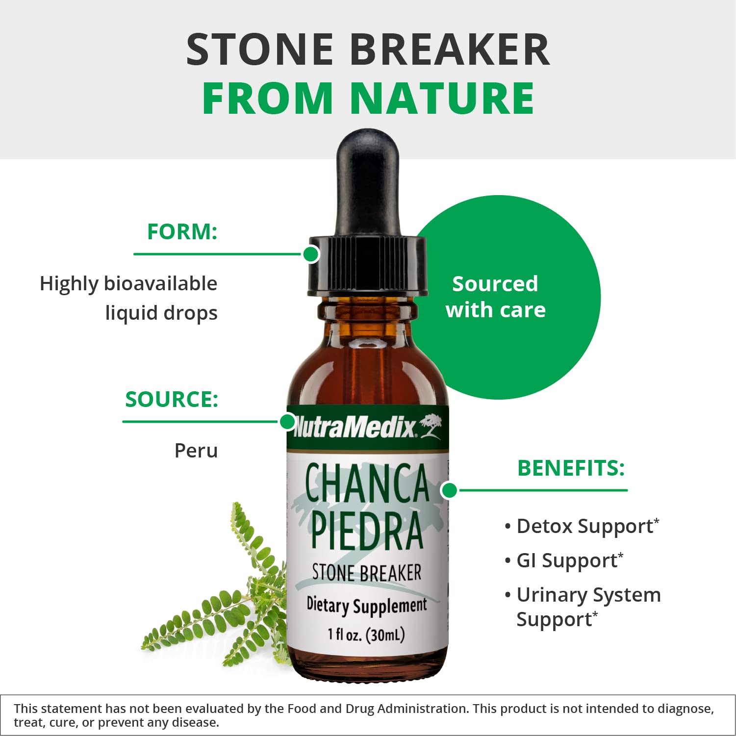 NutraMedix Chanca Piedra Drops – Kidney & Liver Health (1oz/30ml) Pack of 2