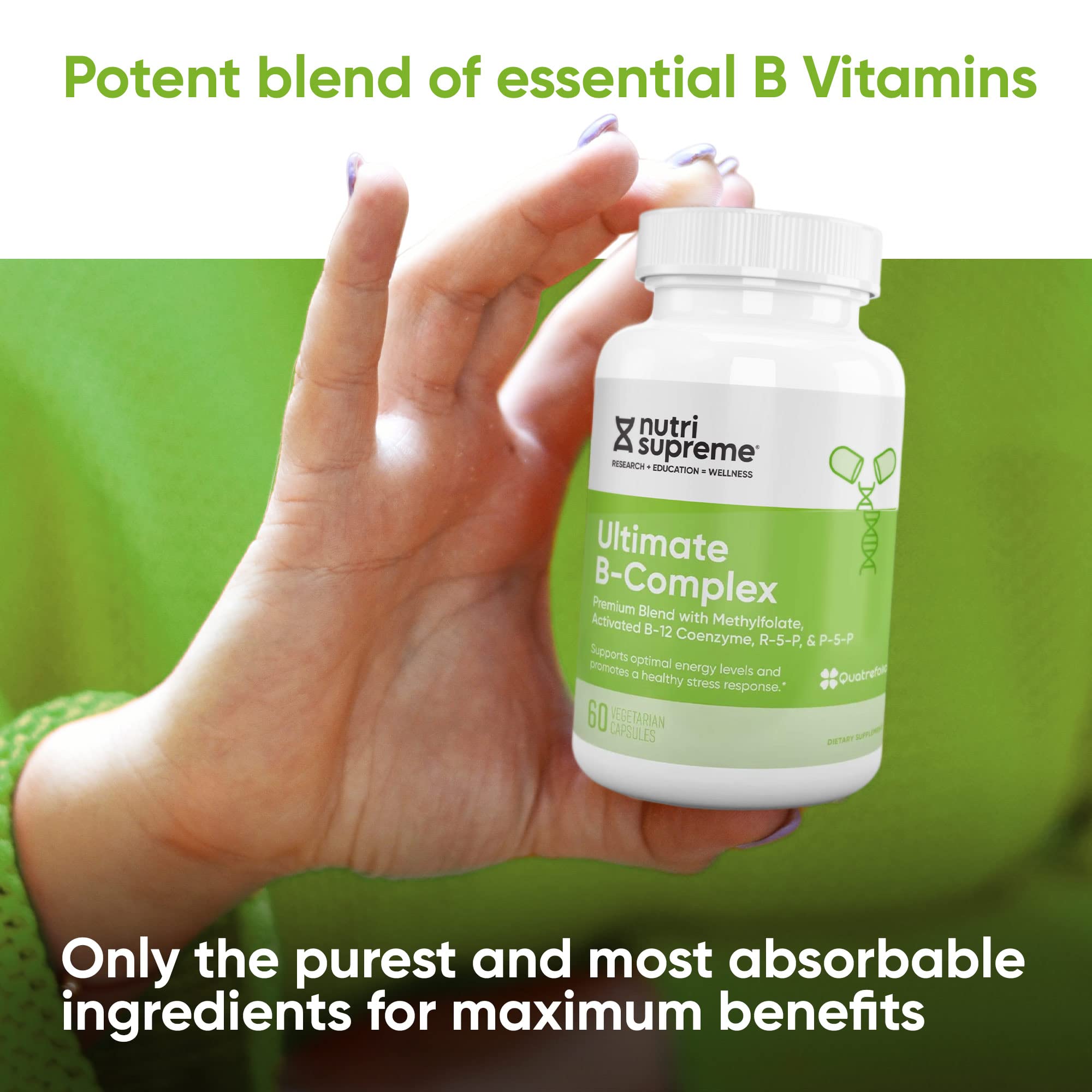 Nutri Supreme Ultimate B Complex - 120 Vegetarian Capsules, Kosher Certified