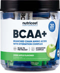 Nutricost BCAA+ Hydration Green Apple - 20 Stickpacks | Gluten-Free, Non-GMO