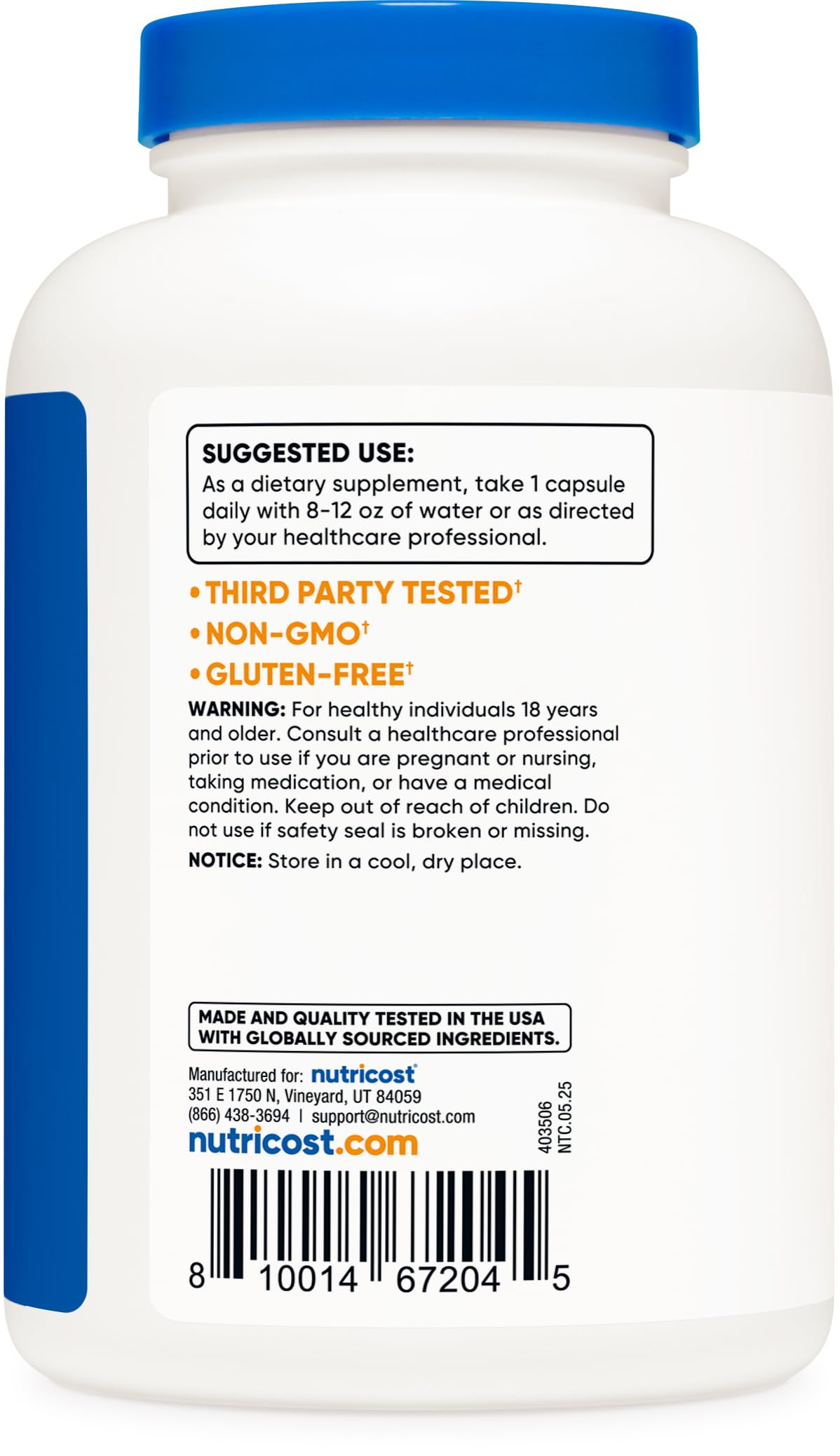 Nutricost Citric Acid 1000mg — 240 Capsules | Gluten Free, Non-GMO